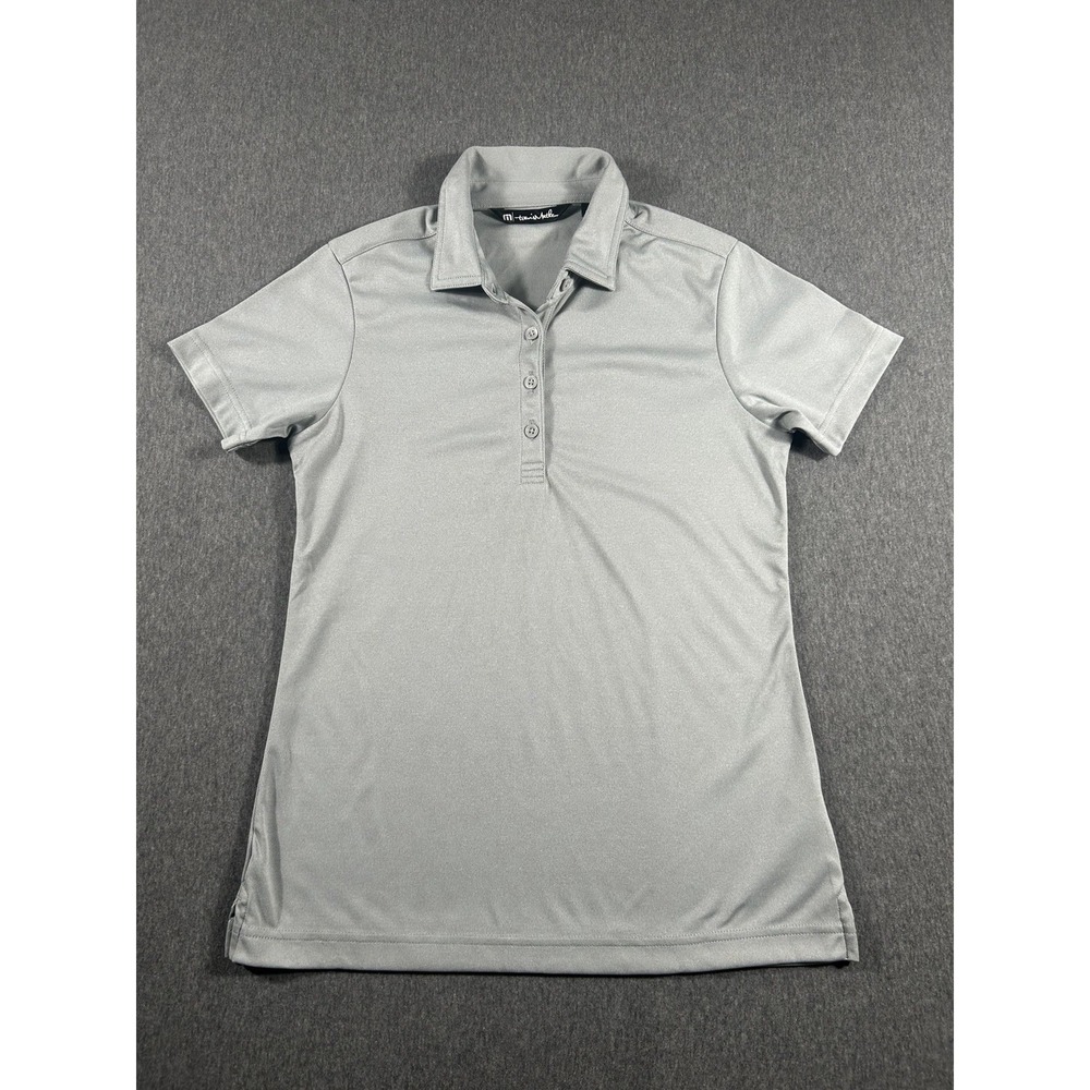 TravisMathew Women's XSPerformance Golf Polo Shirt- Grey Short Sleeve